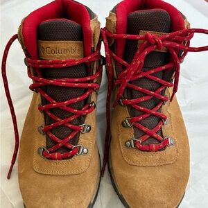 Columbia Brown and Red Hiking Boots with Suede Leather